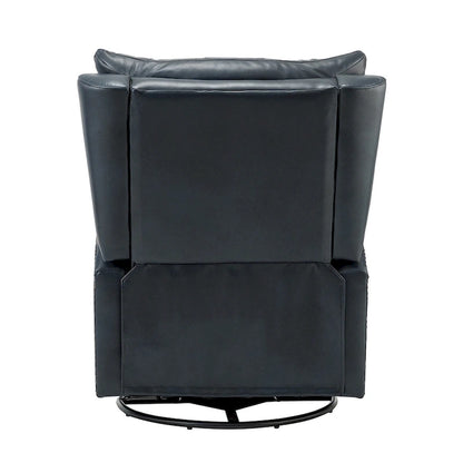 Jordano Mid-century Genuine Leather Recliner with Metal Base by HULALA HOME