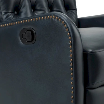 Jordano Mid-century Genuine Leather Recliner with Metal Base by HULALA HOME