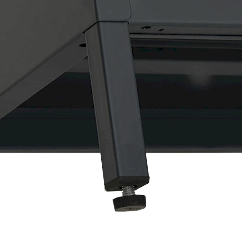 vidaXL TV Cabinet Black 41.3x13.7x20.4 Steel and Glass - 41.3 x 13.7 x 20.4 - 41.3 x 13.7 x 20.4