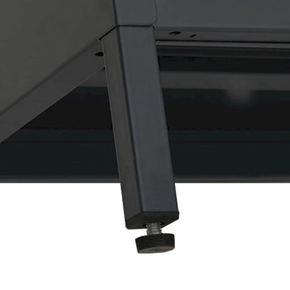 vidaXL TV Cabinet Black 41.3x13.7x20.4 Steel and Glass - 41.3 x 13.7 x 20.4 - 41.3 x 13.7 x 20.4