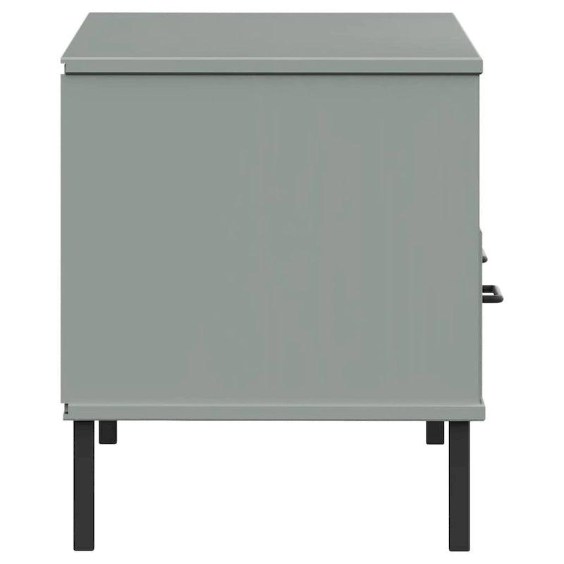 vidaXL TV Stand TV Console TV Console with Metal Legs Solid Wood Pine OSLO - 41.7 x 15.7 x 18.3