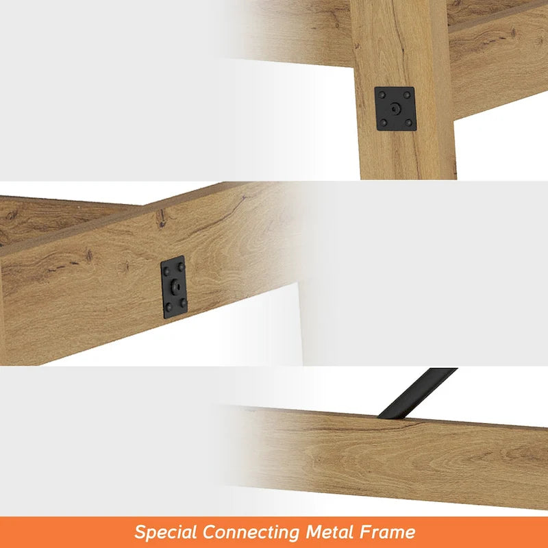 WAMPAT Rustic Modern Kitchen Dining Room Table for 6 People