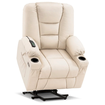MCombo Small Power Lift Recliner Chair with Massage and Heat for Short Elderly People, Faux Leather 7569