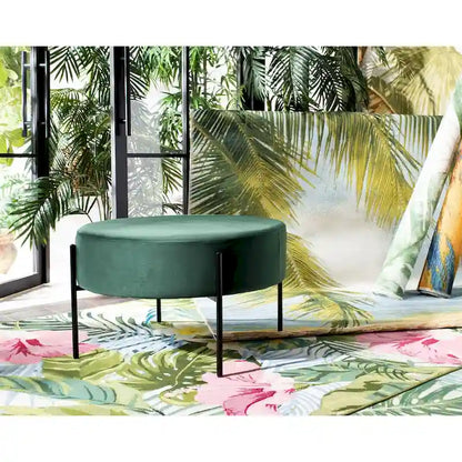 SAFAVIEH Shianne Round Velvet Cocktail Ottoman