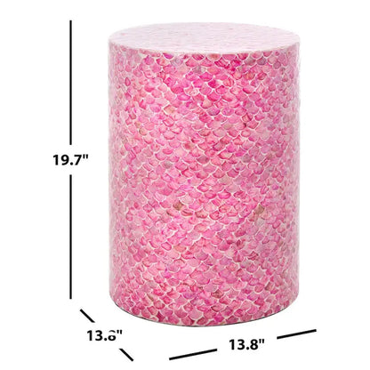 SAFAVIEH Rilla Dark Pink Round Accent Table - 13.8 W x 13.8 L x 19.7 H - 14Wx14Dx20H