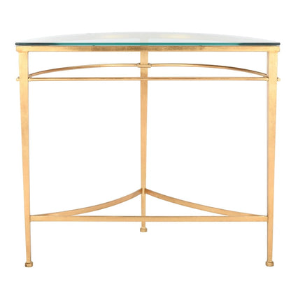 SAFAVIEH Couture Zelda Antique Gold Glass Console Table - 36 In W x 15 In D x 31 In H - 36Wx15Dx31H