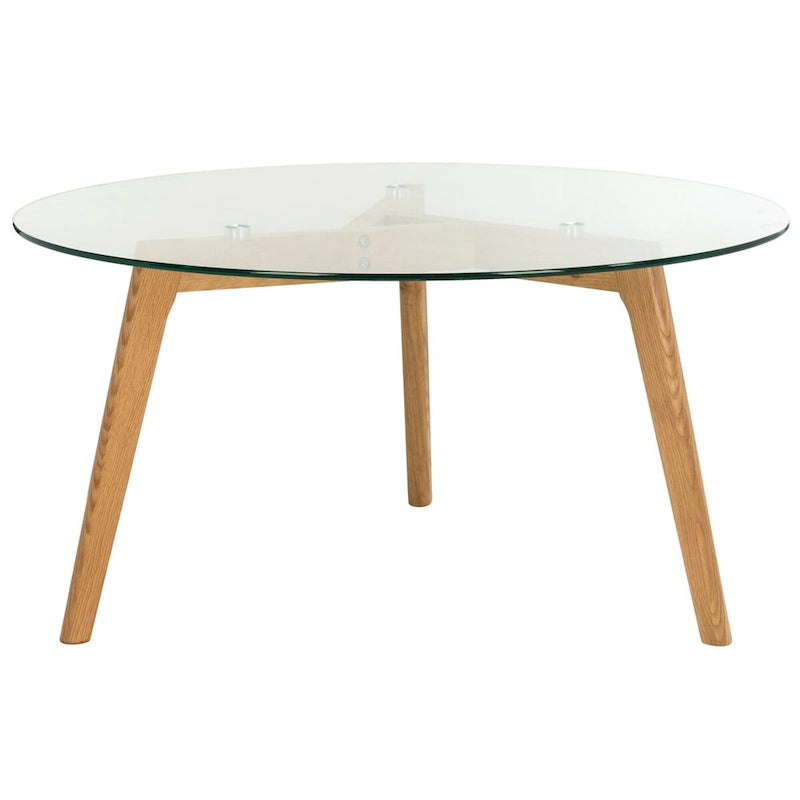 SAFAVIEH Rachelle Mid-Century Round Glass Coffee Table - 35.4 x 35.4 x 17.7 - 35Wx35Dx18H