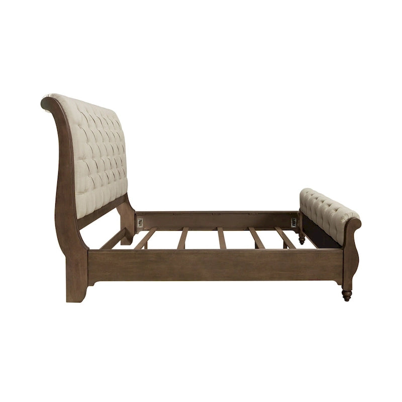 Americana Farmhouse Sleigh Bed, Dresser and Mirror Bedroom Set