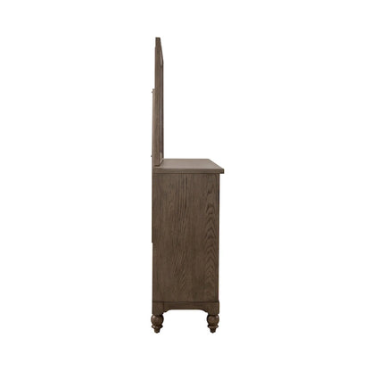 Americana Farmhouse Sleigh Bed, Dresser and Mirror Bedroom Set