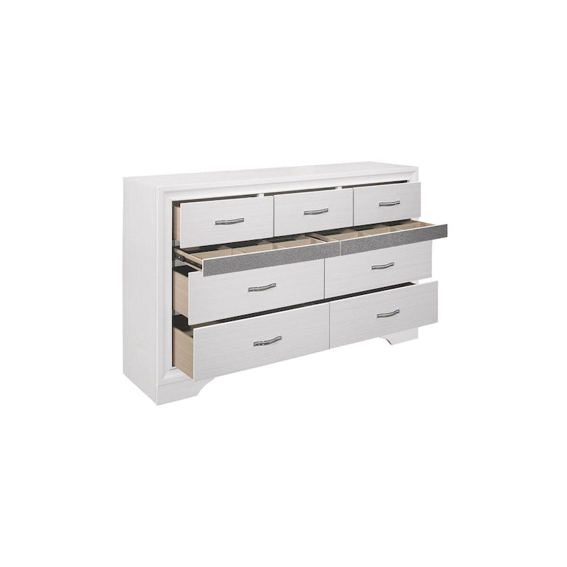 Beatrice 4 Piece White Modern Faux Leather Upholstered Storage Platform Bed