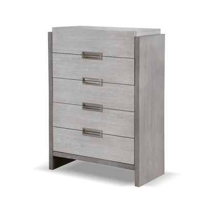 Furniture of America Cruz Contemporary Gray Solid Wood Panel 6-Piece Bed, 2 Nightstand, Chest, Dresser and Mirror Bedroom Set