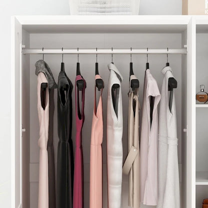 78.7H Combo Twin Wardrobe Set Elegance Meets Utility Armoires Closet