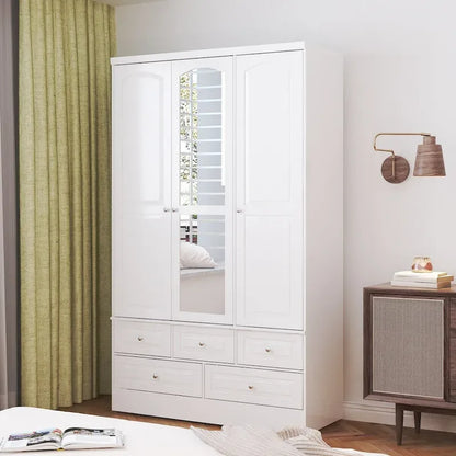 78.7H Combo Twin Wardrobe Set Elegance Meets Utility Armoires Closet