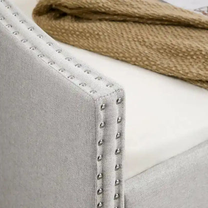 Twin Size Daybed with Trundle Upholstered Tufted Sofa Bed
