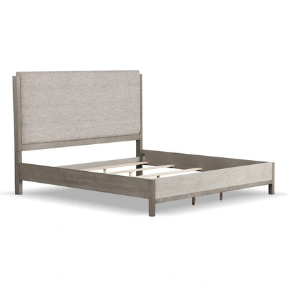 Furniture of America Cruz Contemporary Gray Solid Wood Panel 5-Piece Bed, 2 Nightstand, Dresser and Mirror Bedroom Set