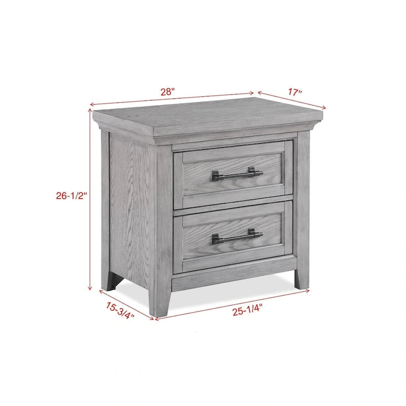 Debra 6 Piece Gray Panel Bench Footboard Bedroom Set