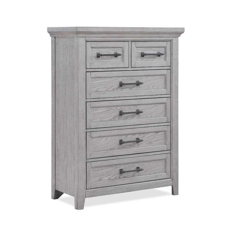 Debra 6 Piece Gray Panel Bench Footboard Bedroom Set