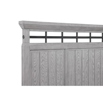 Debra 6 Piece Gray Panel Bench Footboard Bedroom Set