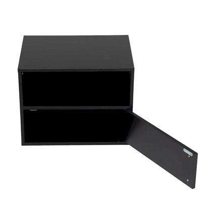 Wall-Mounted Wood Nightstand with Swing Door (Set of 2)