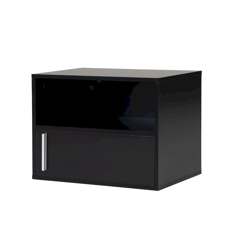 Wall-Mounted Wood Nightstand with Swing Door (Set of 2)