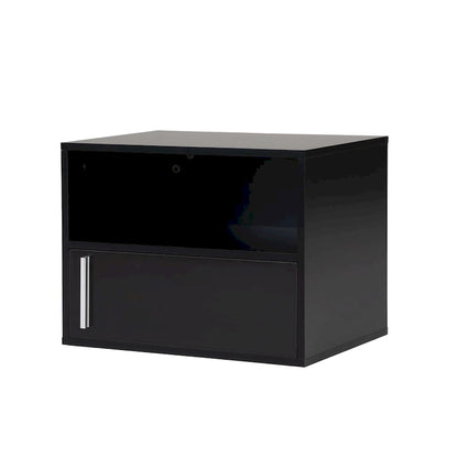 Wall-Mounted Wood Nightstand with Swing Door (Set of 2)