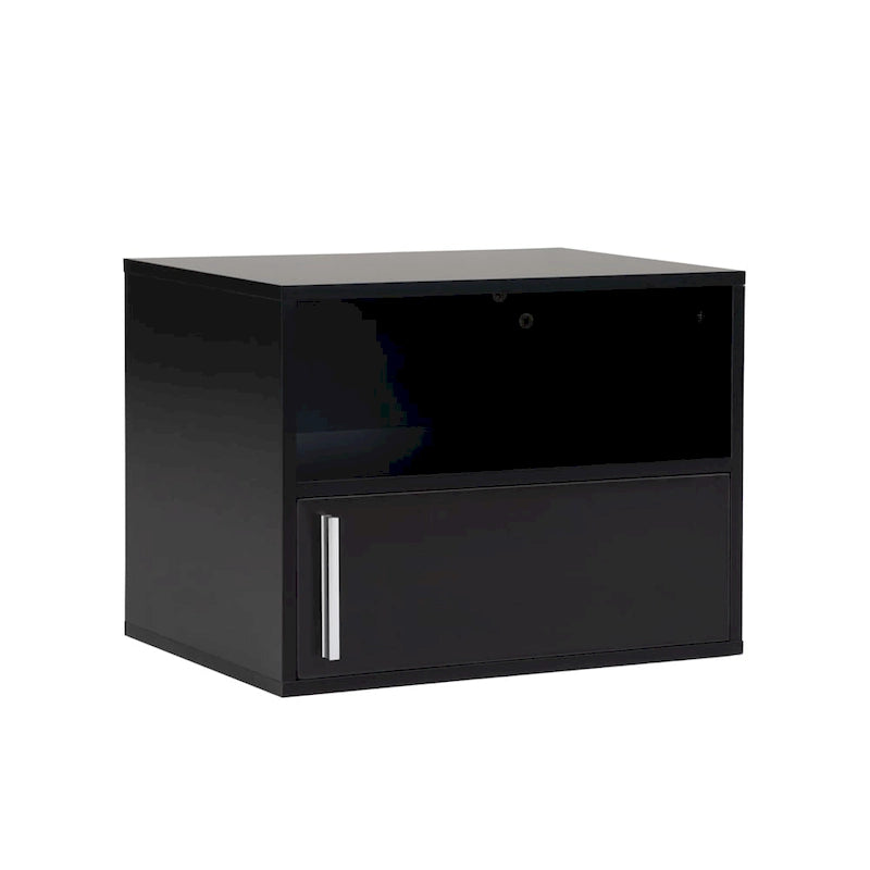 Wall-Mounted Wood Nightstand with Swing Door (Set of 2)