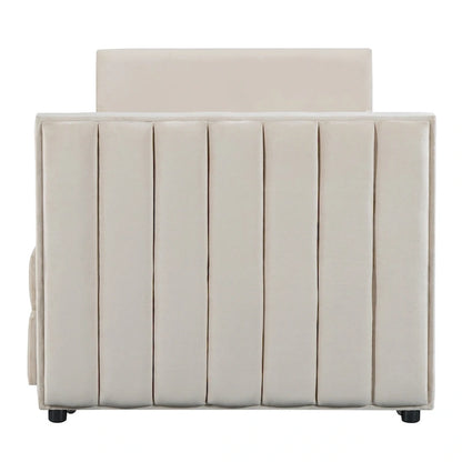 Upholstered Daybed with Twin Size Trundle and Drawers