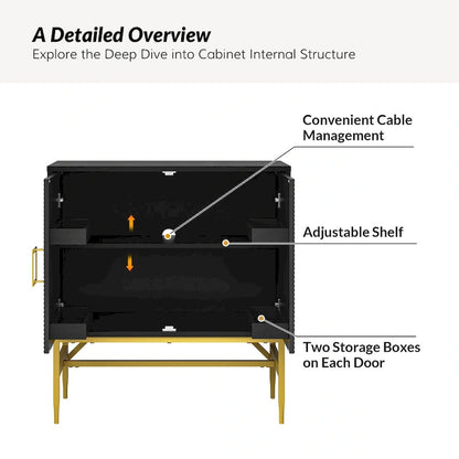 Uirich34Tall2-DoorModernAccentCabinetwithAdjustableShelves by HULALA HOME
