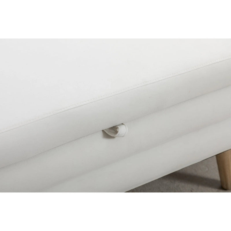 Upholstered Storage Bench with Wooden Legs
