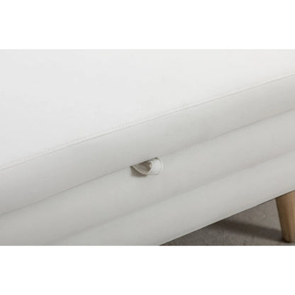 Upholstered Storage Bench with Wooden Legs