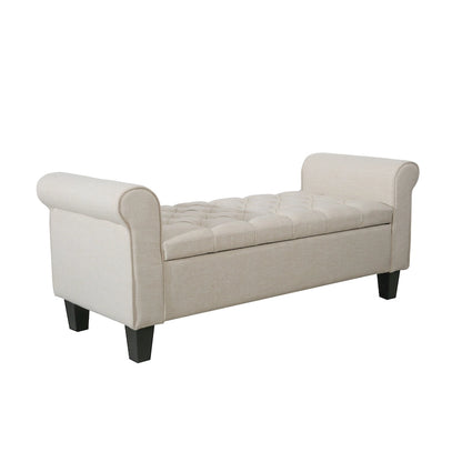 Porthos Home Theon Fabric Flip Top Button Tufted Storage Bench