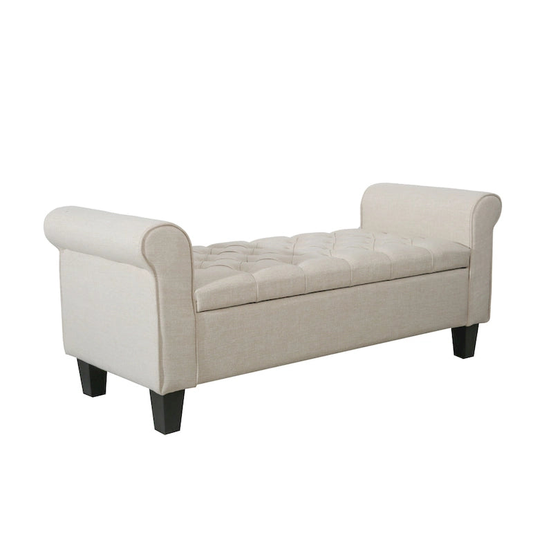 Porthos Home Theon Fabric Flip Top Button Tufted Storage Bench