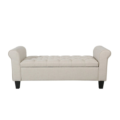 Porthos Home Theon Fabric Flip Top Button Tufted Storage Bench