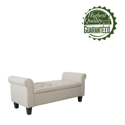 Porthos Home Theon Fabric Flip Top Button Tufted Storage Bench