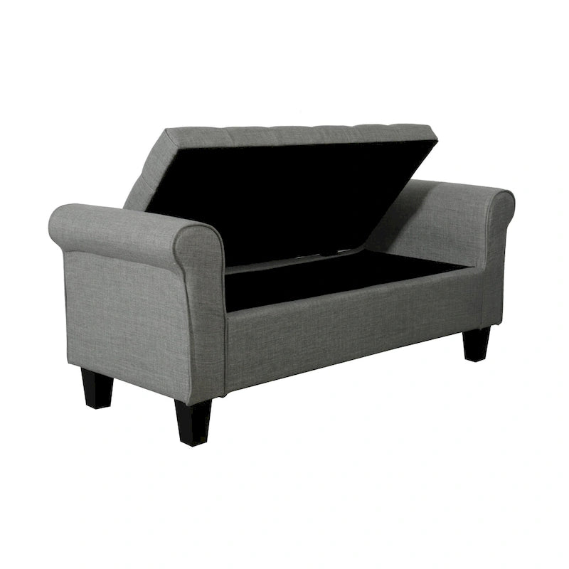 Porthos Home Theon Fabric Flip Top Button Tufted Storage Bench