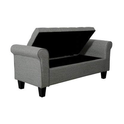 Porthos Home Theon Fabric Flip Top Button Tufted Storage Bench