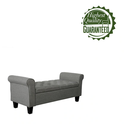 Porthos Home Theon Fabric Flip Top Button Tufted Storage Bench