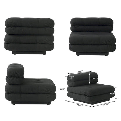 146 Convertible Modular Sectional Sofa, U-Shaped Luxury Modern 6-Seat Couch Sectional with Chaise Ottomans for Living Room
