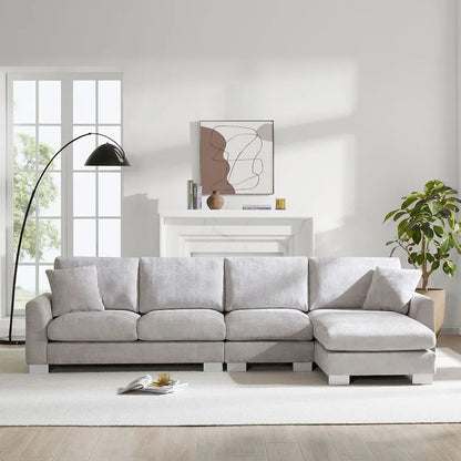 Oversized Sectional Couch with Chaise Lounge, L-shaped Chenille Sectional Sofa for Living Room,Apartment,Office