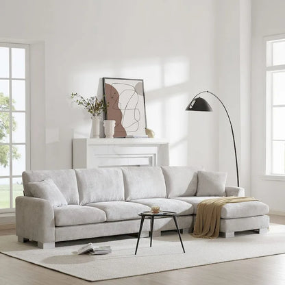 Oversized Sectional Couch with Chaise Lounge, L-shaped Chenille Sectional Sofa for Living Room,Apartment,Office