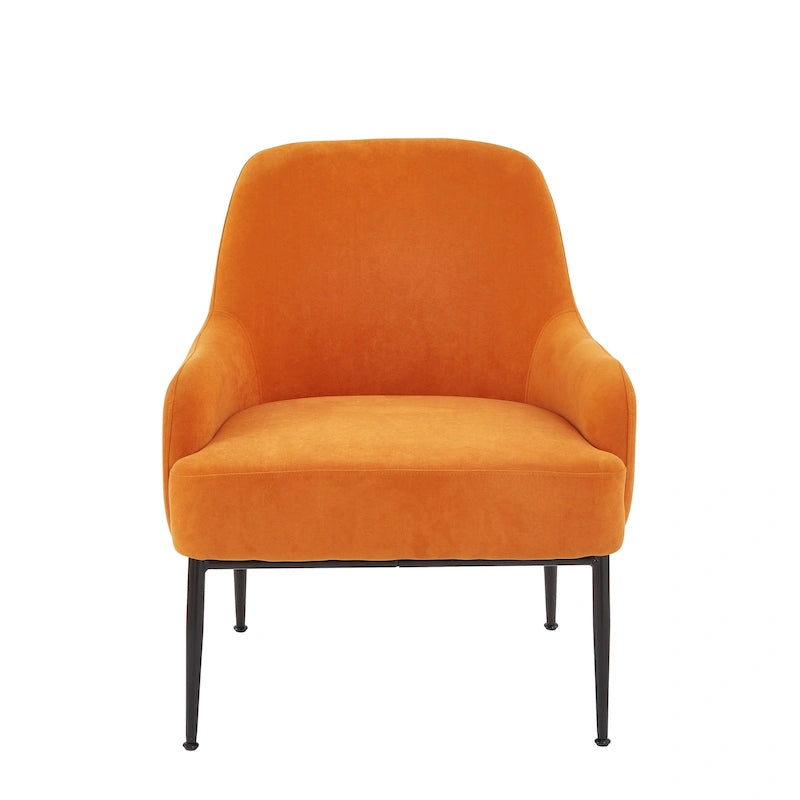Slope Arm Mid Century Velvet Indoor Accent Chair
