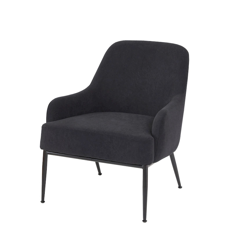 Slope Arm Mid Century Velvet Indoor Accent Chair