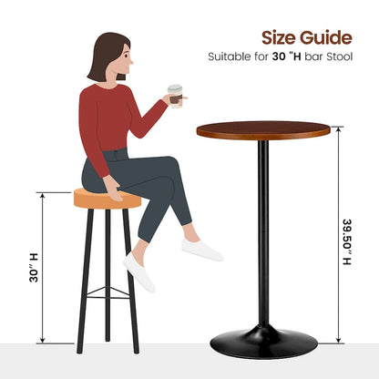 Glitzhome Set of 3 Leatherette Adjustable Swivel Bar Stool Pub Table Set