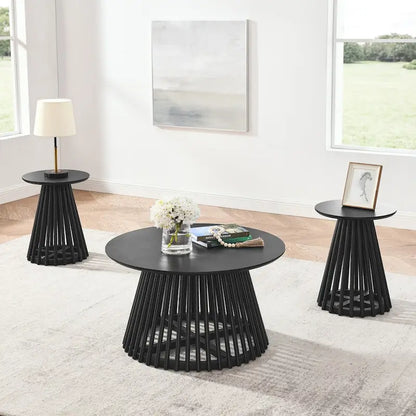 15.75 in. Round Wood Coffee Table, Simple End Table, Solid Wood Side Table for Living Room