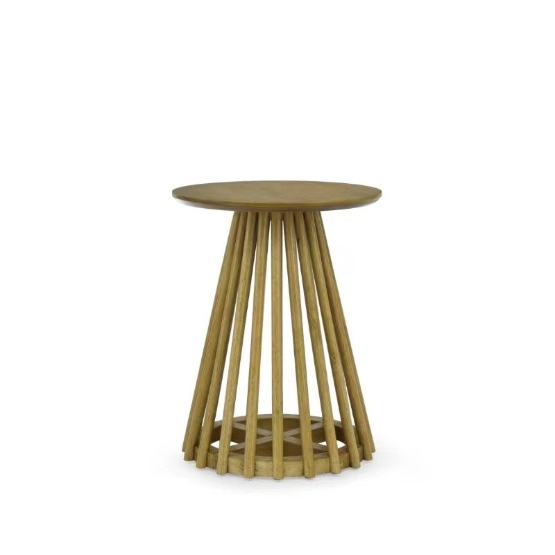 15.75 in. Round Wood Coffee Table, Simple End Table, Solid Wood Side Table for Living Room