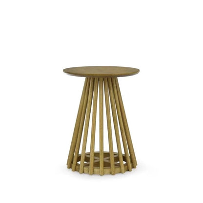 15.75 in. Round Wood Coffee Table, Simple End Table, Solid Wood Side Table for Living Room