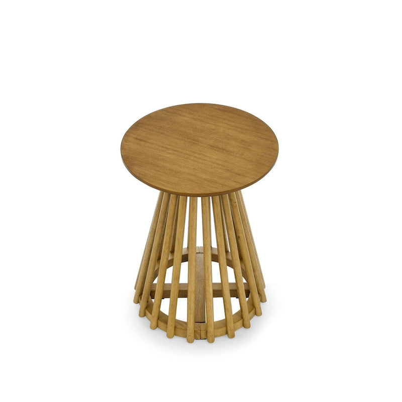 15.75 in. Round Wood Coffee Table, Simple End Table, Solid Wood Side Table for Living Room