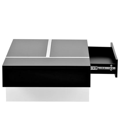 Modern Simple Rectangle Coffee Table Living Room Furniture, High Gloss Surface Cocktail Table, Center Table for Sofa