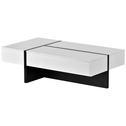 Modern Simple Rectangle Coffee Table Living Room Furniture, High Gloss Surface Cocktail Table, Center Table for Sofa