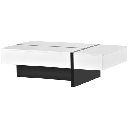 Modern Simple Rectangle Coffee Table Living Room Furniture, High Gloss Surface Cocktail Table, Center Table for Sofa